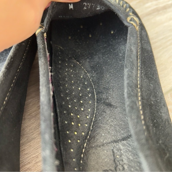 LL  Bean Black Suede Leather Slip On Loafers - Picture 7 of 13